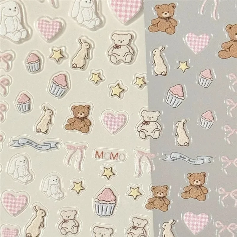 Good Night Jenny Bunny Embossed DIY Phone Stickers Self Adhesive Plastic Decorative Decals