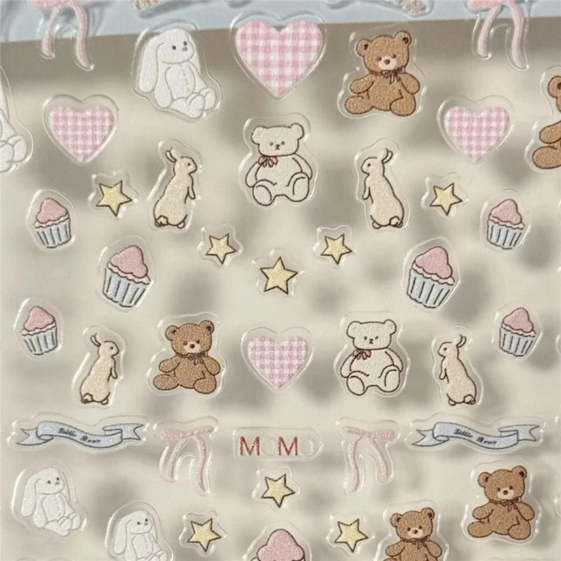 Good Night Jenny Bunny Embossed DIY Phone Stickers Self Adhesive Plastic Decorative Decals