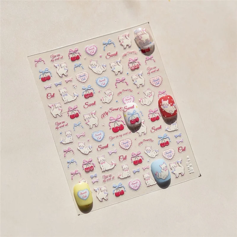 Cartoon-geprägte DIY-Handyhülle-Aufkleber, individuelle dekorative Abziehbilder für Smartphone-Hüllen - Kleine Katze