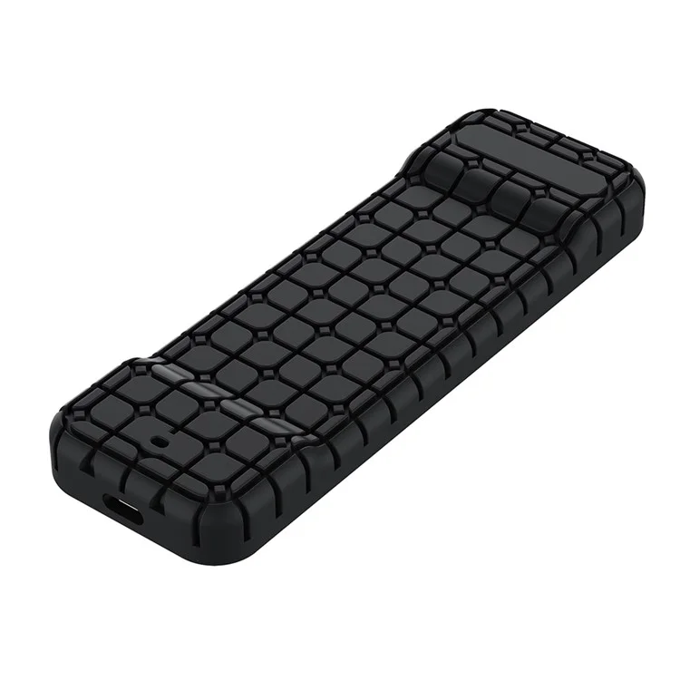 Grid Pattern Anti-slip Silicone Shockproof Case for Apple TV 4K 5th/4th Gen Remote Controller - Black