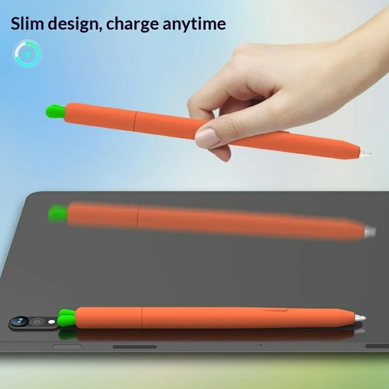 LOVE MEI For Samsung Galaxy Tab S11 / S11 Ultra S Pen Sleeve Carrot-Shaped Stylus Protective Case - Orange