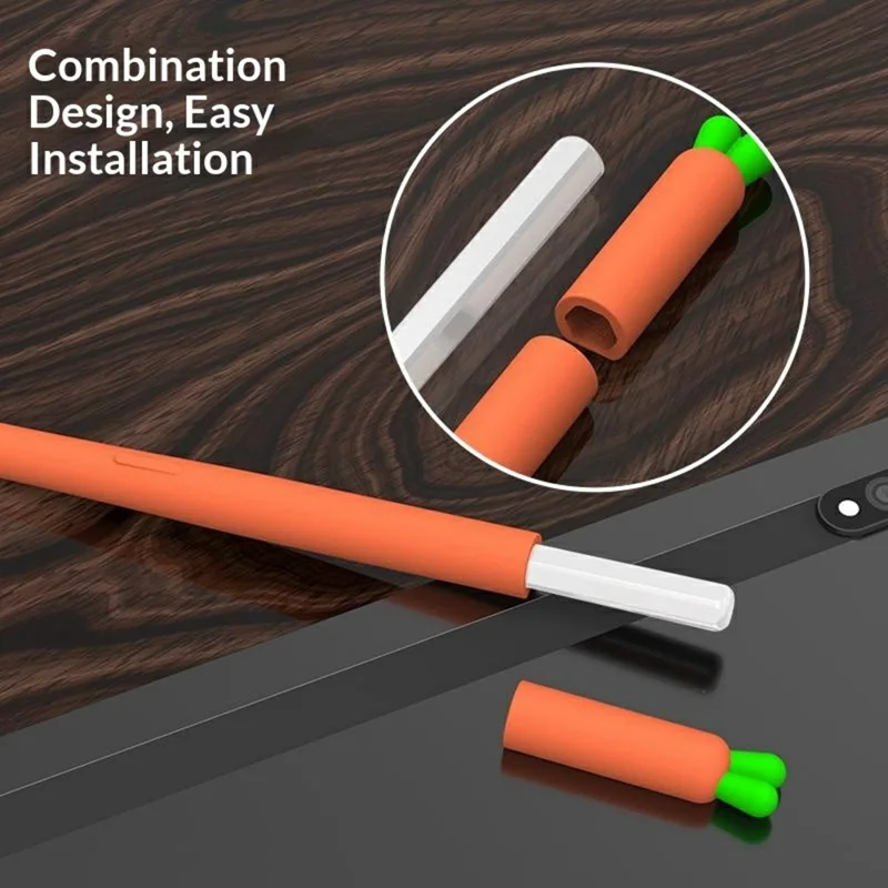LOVE MEI For Samsung Galaxy Tab S11 / S11 Ultra S Pen Sleeve Carrot-Shaped Stylus Protective Case - Orange
