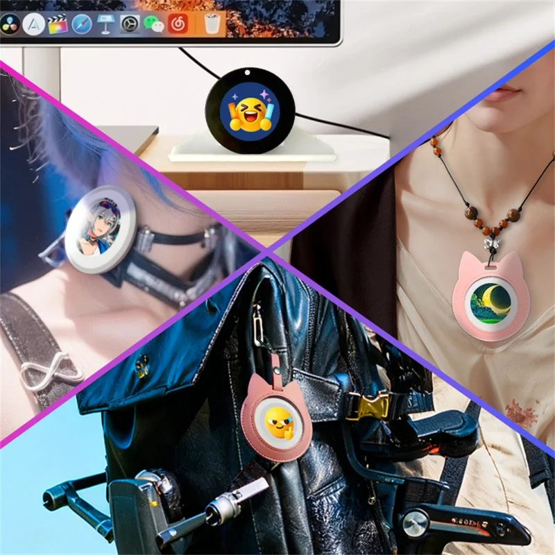 1.69 Inch 6 Color E-Paper Badge High Definition Round Display NFC Electronic Name Tag Customizable DIY Image