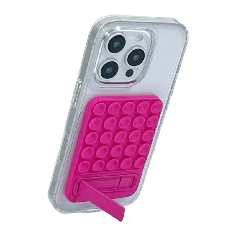 Support Téléphone Adhésif à Ventouse en Silicone, Support Métallique avec Pied, Rose - Achat en Gros