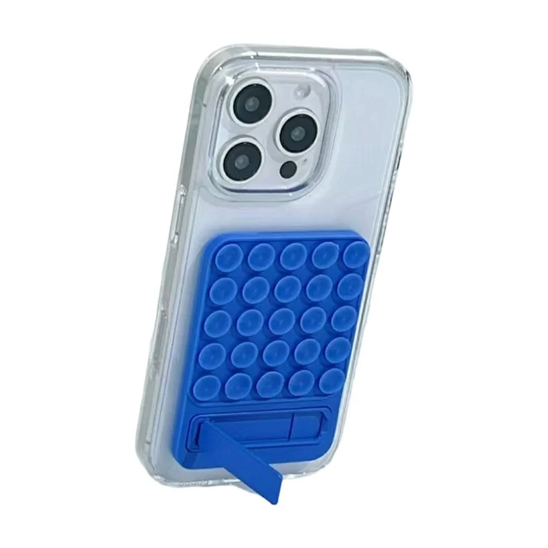 Bulk Purchasing Silicone Suction Phone Mount Adhesive Metal Phone Holder Kickstsand - Sapphire