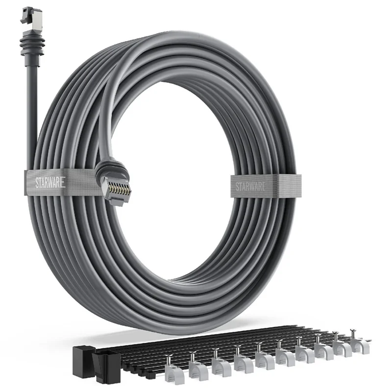 STARWARE 15m Kabel für Starlink Gen 3, Wasserdichtes Hochgeschwindigkeits-Datenübertragungskabel