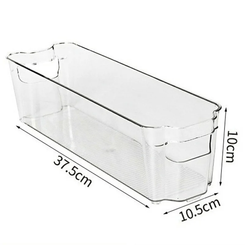 Scatola di Stoccaggio in PET per l'Organizzazione del Frigorifero, Contenitore Impilabile, Organizzatore Multifunzione - Trasparente