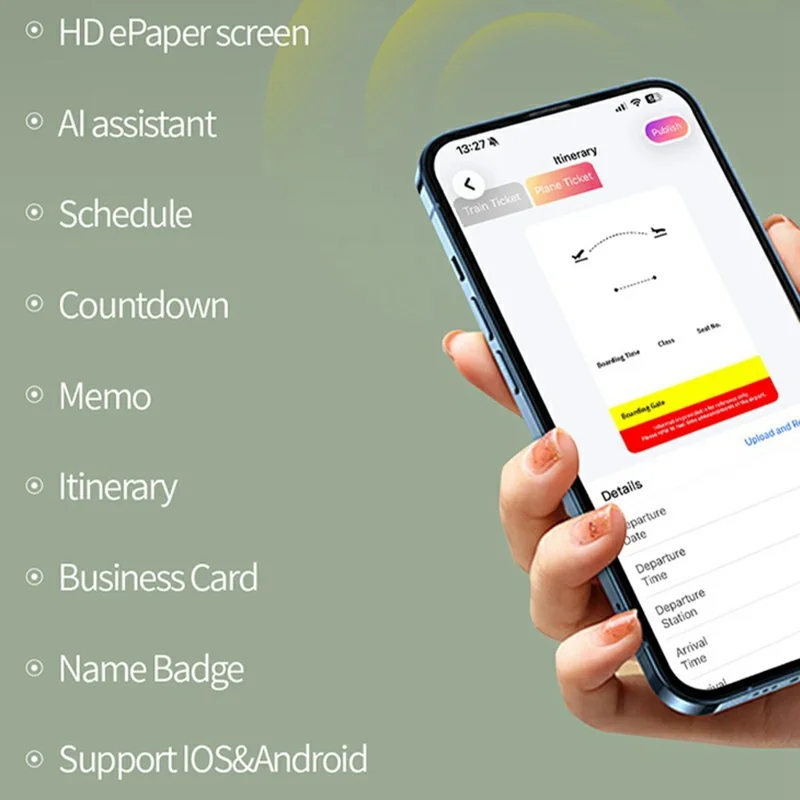 4-calowy wyświetlacz 4-kolorowy (czarny, biały, czerwony, żółty), cyfrowa ramka zdjęciowa z ekranem HD ePaper z obsługą Bluetooth
