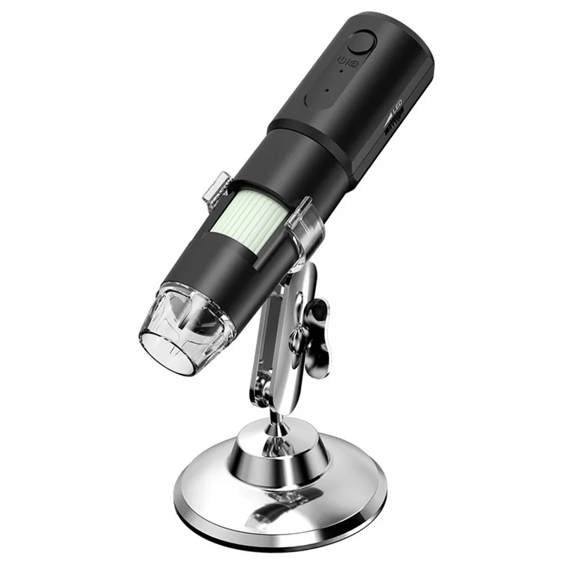 314 WiFi цифровой микроскоп с увеличением 1000x, устройство для диагностики кожи и косметологического анализа, беспроводная лупа с LED подсветкой — черный