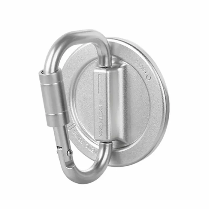 WAKCAS Carabiner Shaped Metal Magnetic Phone Stand Holder 180 Degree Adjustable Kickstand - Silver