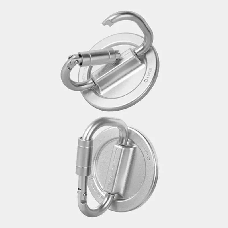 WAKCAS Carabiner Shaped Metal Magnetic Phone Stand Holder 180 Degree Adjustable Kickstand - Silver