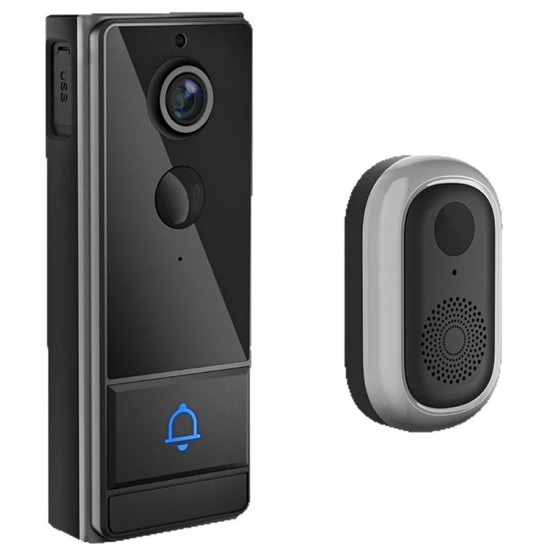 M18 Videotimbre Inalámbrico con Cámara, Audio Bidireccional, IP65 Resistente al Agua, Monitorización Remota (con Almacenamiento de Memoria) - Negro