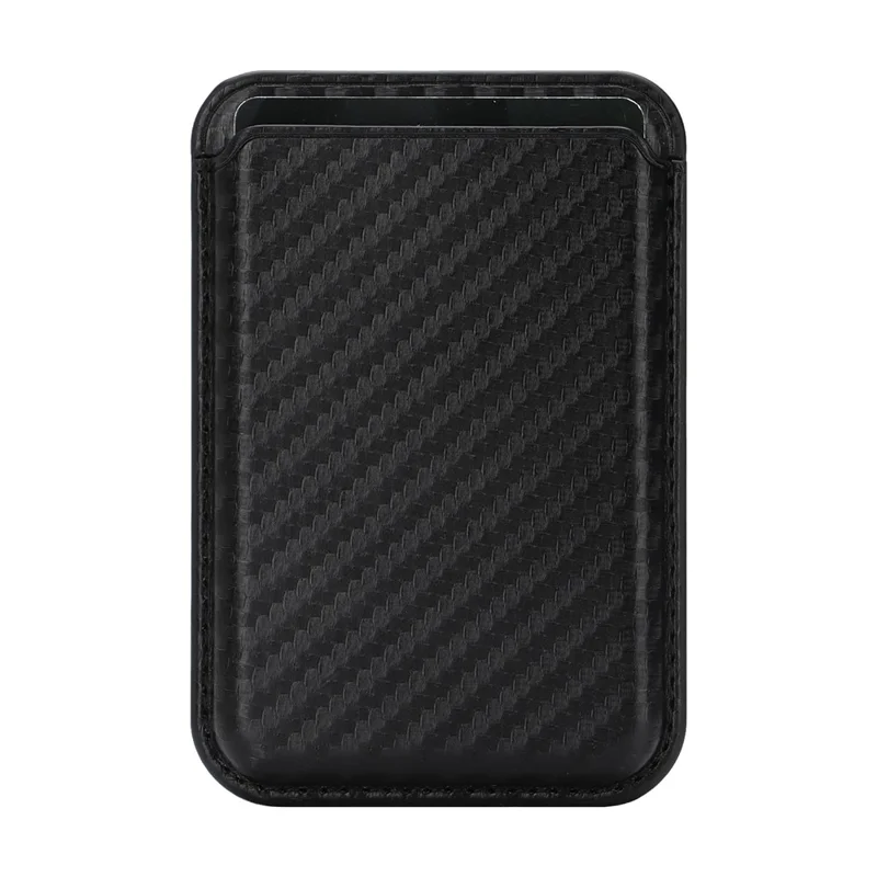 Carbon Fiber Texture Magnetic Wallet Phone Back Card Holder - Carbon Fiber Texture