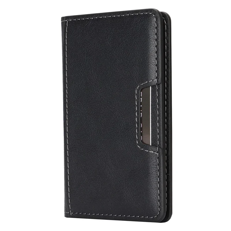 Magnetic Card Holder Wallet Compatible with MagSafe Foldable Stand PU Leather Card Case - Black