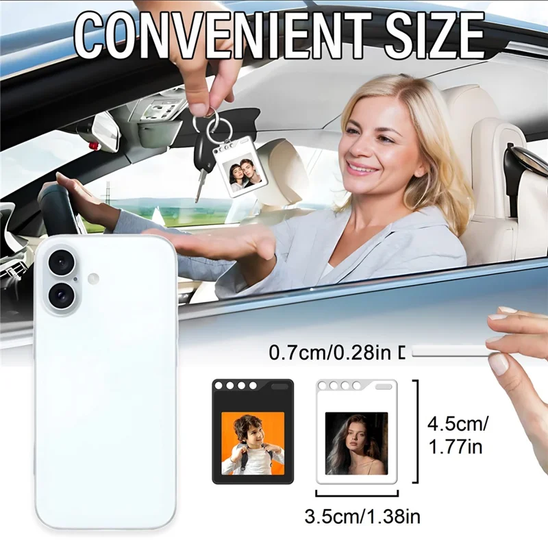 F10 Mini Locator Key Ring with 1.54 Inch E-Ink Display Bluetooth-compatible Item Finder for Luggage Keys Bags - White