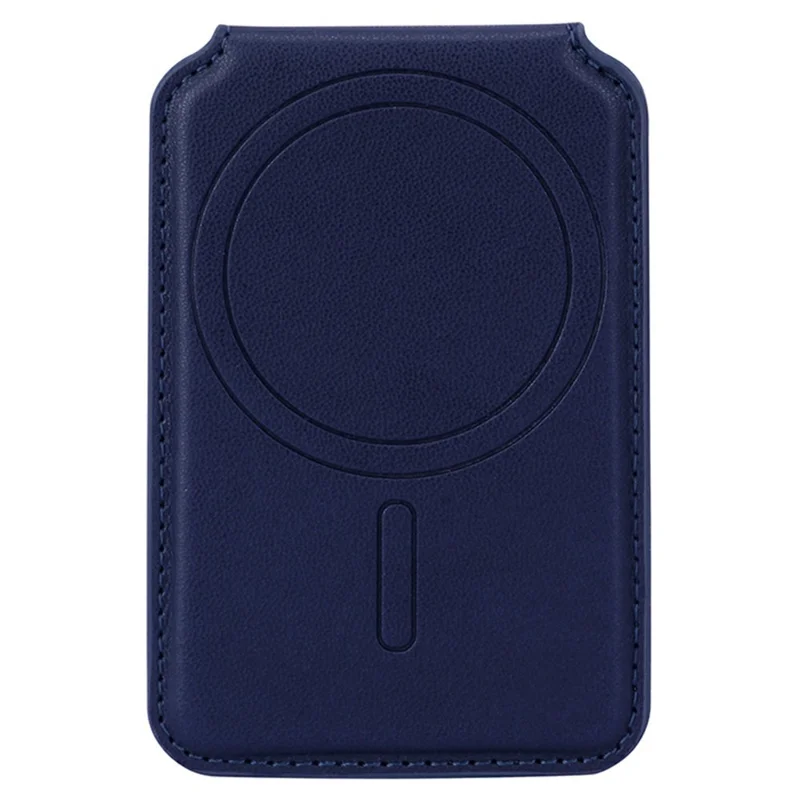 R20 Ring Holder Kickstand Magnetic Card Holder PU Leather Phone Card Slots Wallet - Blue