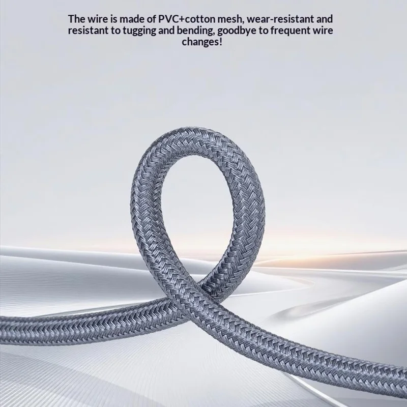 KY01A 1.8m USB-C to RJ45 Ethernet Adapter Braided Cable 1000Mbps Gigabit Network Cable for Laptop Phone Tablet - Grey  /  Silver