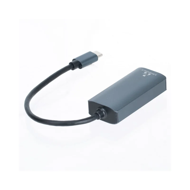 KY101 Type-C to RJ45 5Gbps Ethernet Adapter Aluminum Alloy Gigabit Network Card for Laptop - Grey