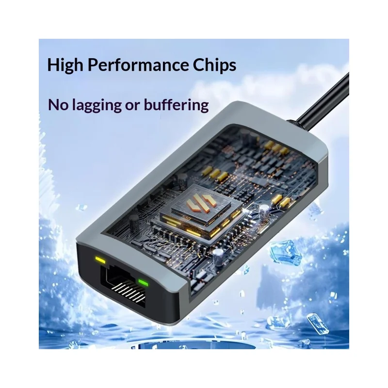 KY101 Type-C to RJ45 5Gbps Ethernet Adapter Aluminum Alloy Gigabit Network Card for Laptop - Grey