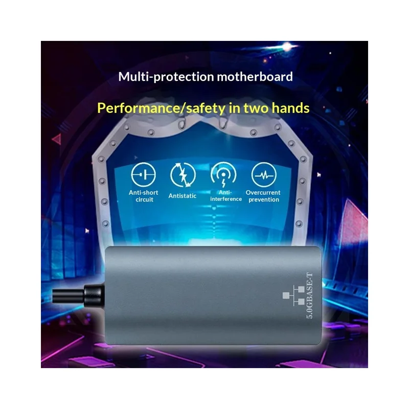 KY101 Type-C to RJ45 5Gbps Ethernet Adapter Aluminum Alloy Gigabit Network Card for Laptop - Grey