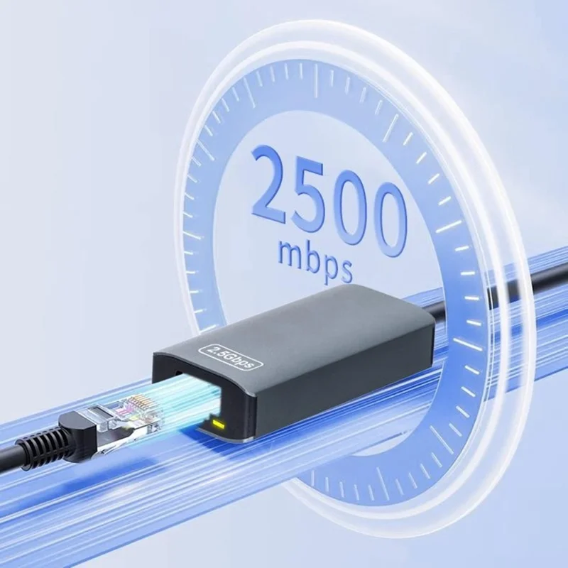 Adaptateur Ethernet KY04 de Type-C à RJ45, 2,5 Gbps, carte réseau USB 3.0 pour ordinateur portable et bureau - Gris
