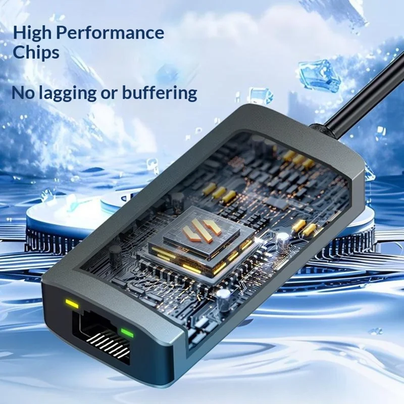 KY24 2-in-1 USB  /  Type-C to RJ45 2.5Gbps Ethernet Adapter Aluminum Alloy Gigabit Network Card for Desktop Laptop - Grey