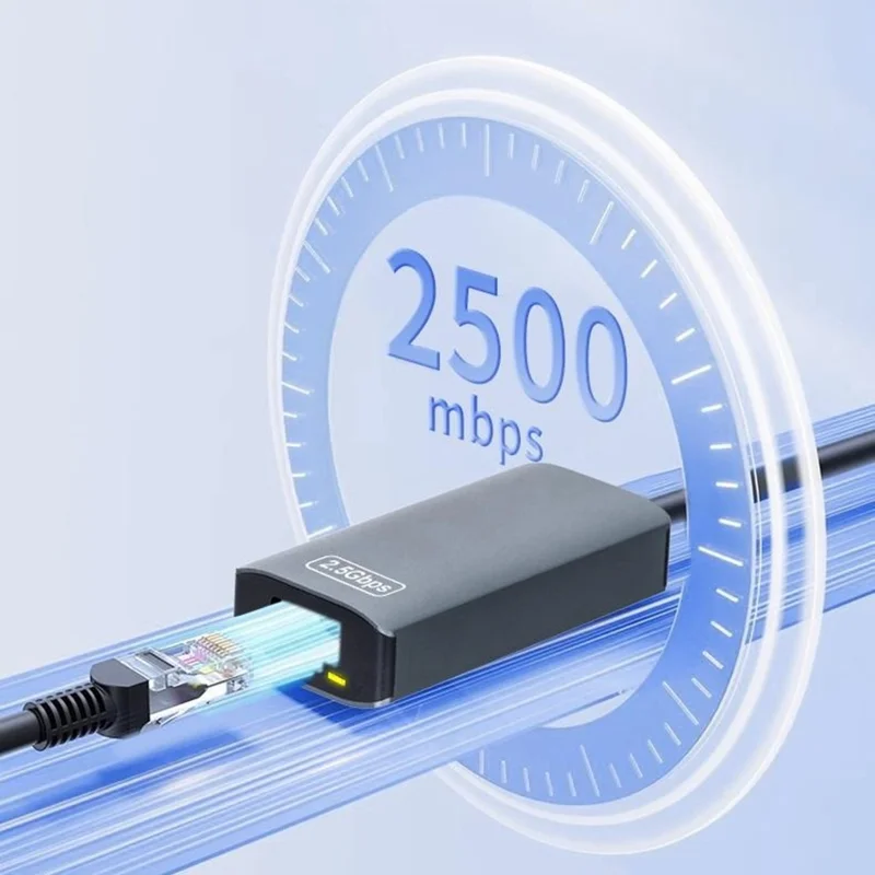 KY34A Adaptateur Ethernet USB-C vers RJ45 2,5 Gbit/s Carte réseau Gigabit USB 3.0 en alliage d'aluminium pour ordinateur de bureau, ordinateur portable - Gris