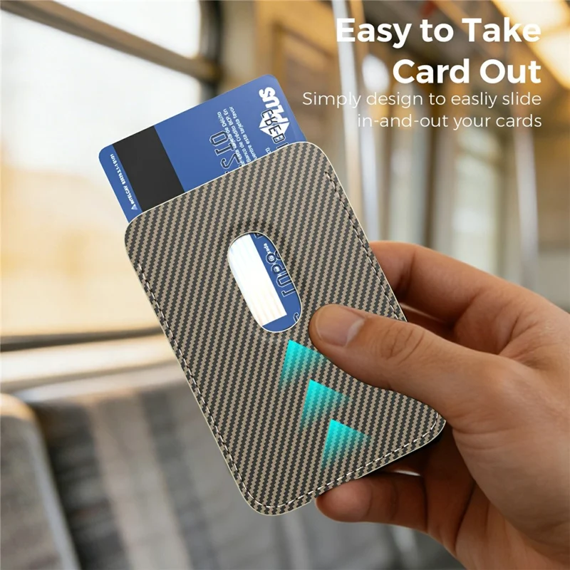 Magnetic Phone Card Holder Kevlar Carbon Fiber Wallet RFID Blocking Card Case - Desert Gold