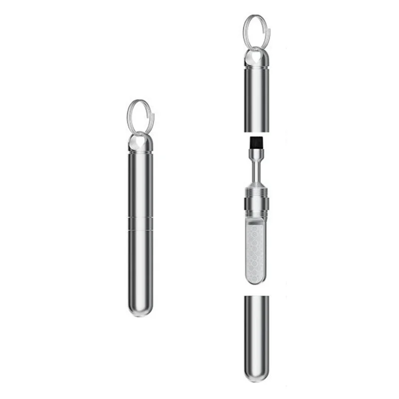 2-in-1 Cleaning Brush Nail File Keychain Dust Removal Dual Head Cleaner for Phone Bluetooth-compatible Earbuds