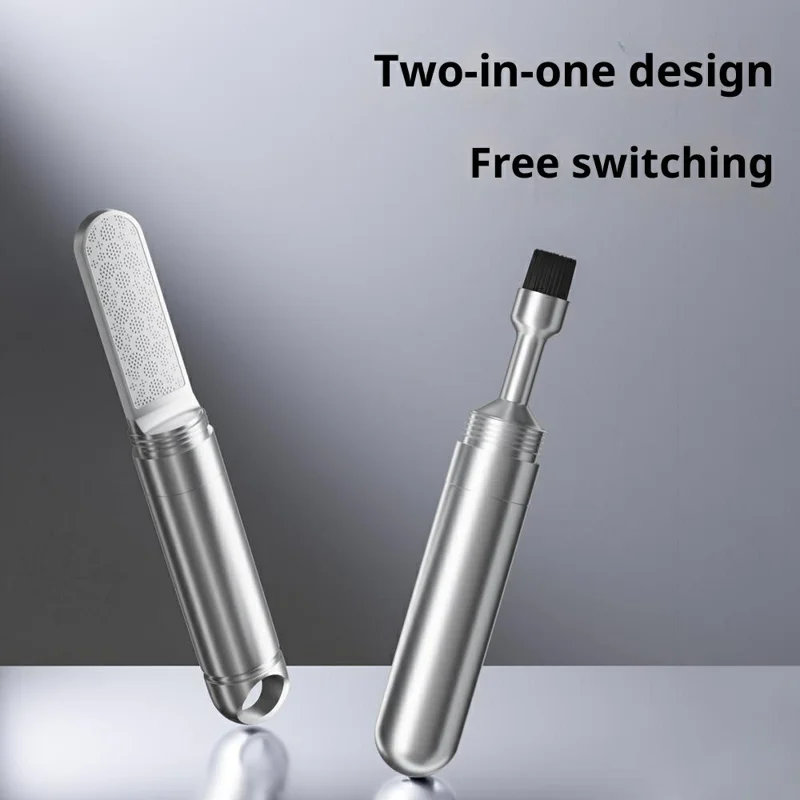 2-in-1 Cleaning Brush Nail File Keychain Dust Removal Dual Head Cleaner for Phone Bluetooth-compatible Earbuds