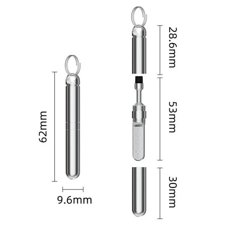 2-in-1 Cleaning Brush Nail File Keychain Dust Removal Dual Head Cleaner for Phone Bluetooth-compatible Earbuds