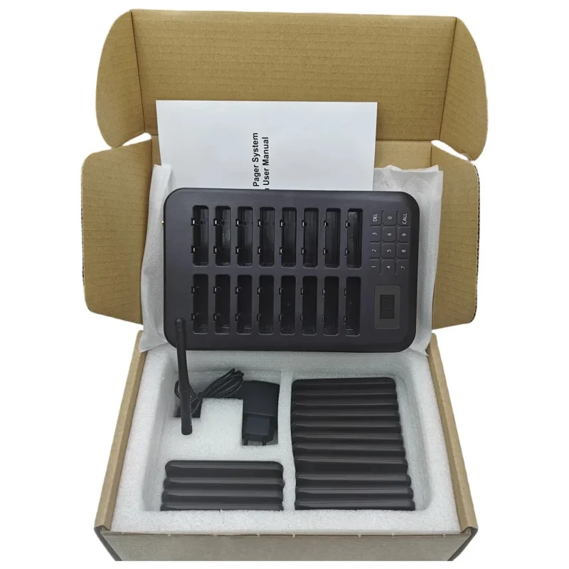 CTP301 16 Пейджеров Беспроводная Система Оповещения, Ресторанные Сигналки для Вызова в Очереди, Черный