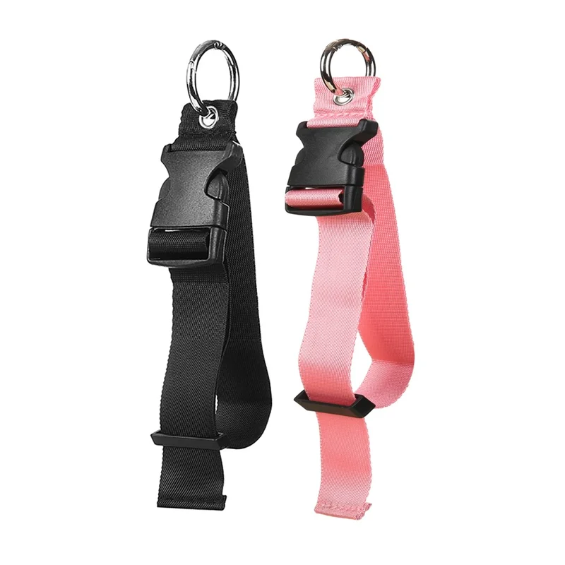 Travel Anti-Theft Luggage Strap Adjustable Bag Connector Nylon Belt with Metal Hook for Suitcase Backpack - Black
