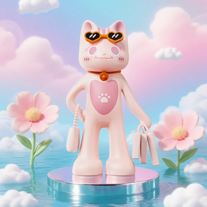 Миниатюрная магнитная фигурка-игрушка SAYROSE VIKKY-01 в виде кота, настольный декор - Розовый