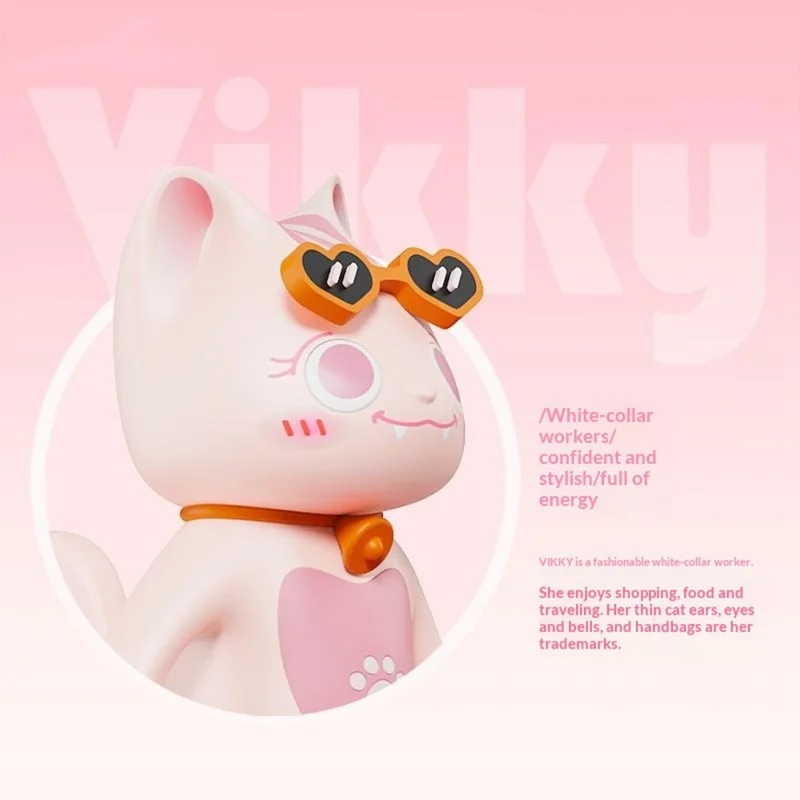 Миниатюрная магнитная фигурка-игрушка SAYROSE VIKKY-01 в виде кота, настольный декор - Розовый