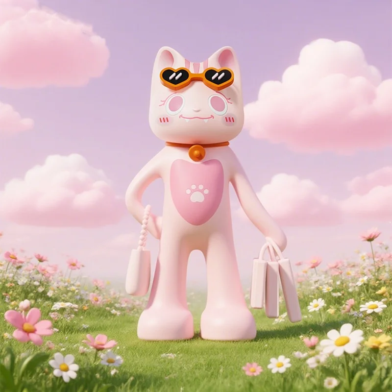 Миниатюрная магнитная фигурка-игрушка SAYROSE VIKKY-01 в виде кота, настольный декор - Розовый