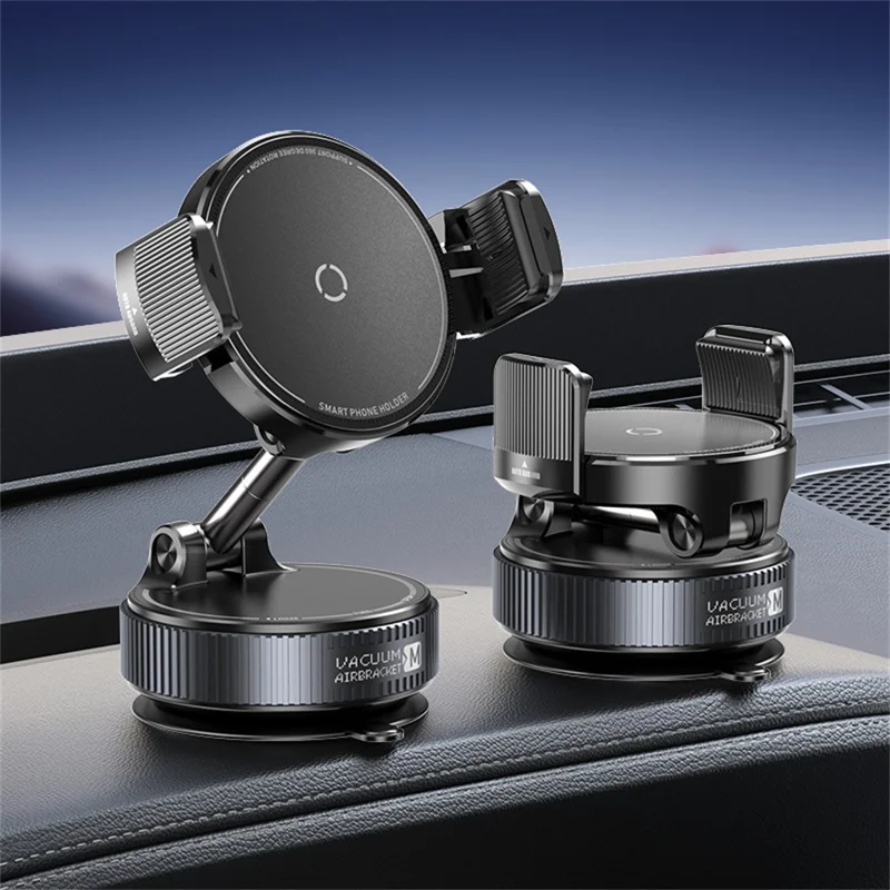 K55 Soporte para Teléfono en Coche, Montura Magnética con Succión al Vacío y Rotación de 360 Grados para Salpicadero y Parabrisas - Negro