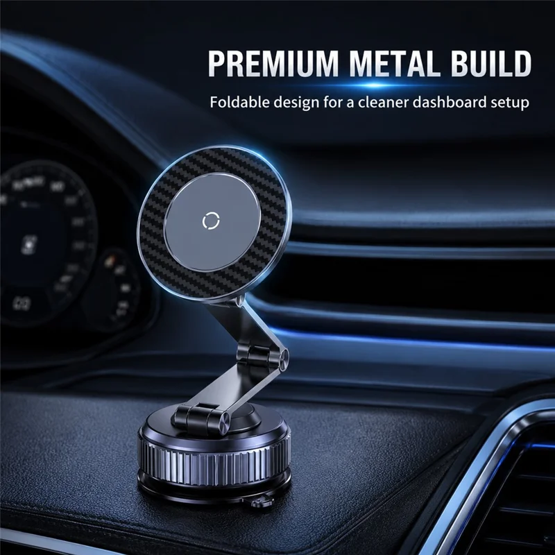 K001B Magnetic Car Phone Mount N52 Magnet 360 Degree Rotation Dashboard Stand Foldable Holder for Smartphone - Blue