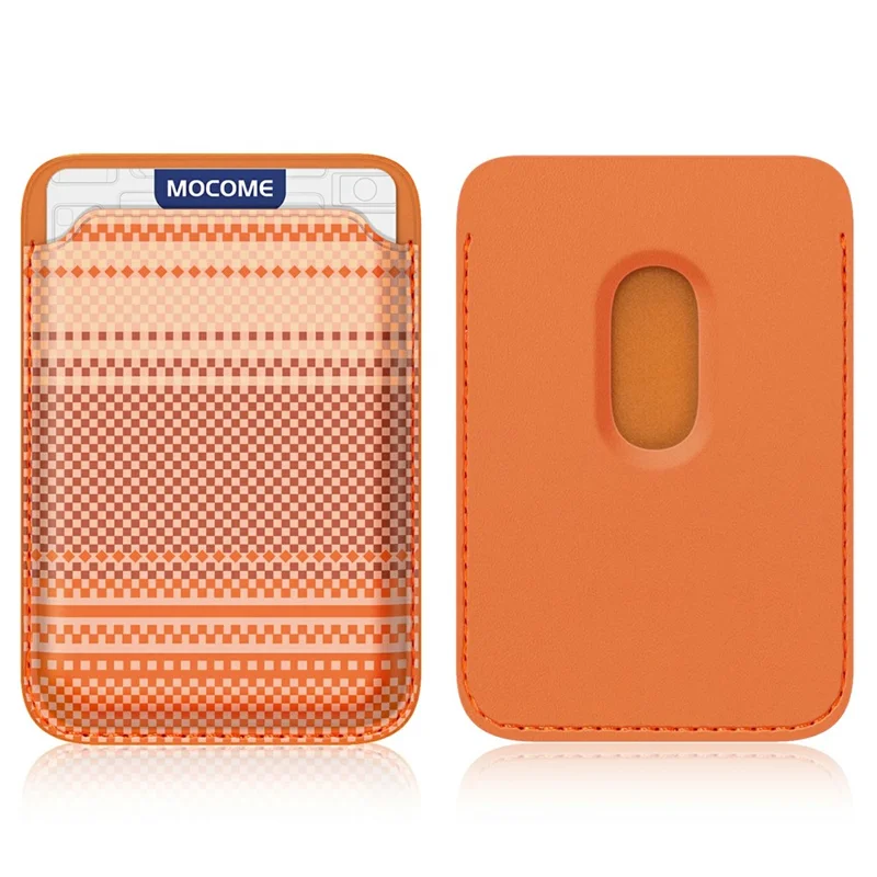 Magnetic Card Holder Wallet Slim RFID Blocking Card Slot Case Compatible with MagSafe - Orange