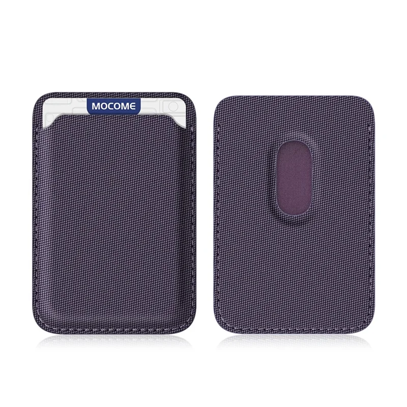 Cartera con Soporte Magnético para Tarjetas de Tela Técnica con Bloqueo RFID - Morado