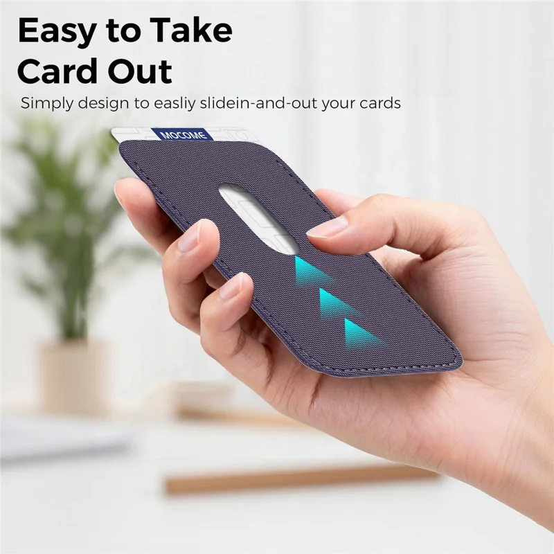 Cartera con Soporte Magnético para Tarjetas de Tela Técnica con Bloqueo RFID - Morado