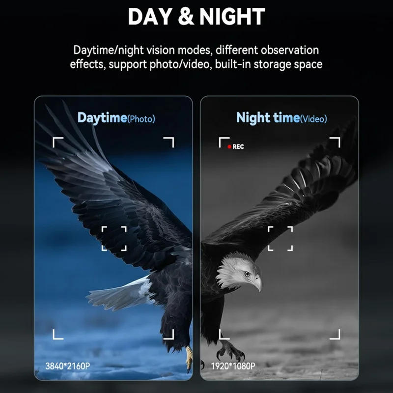 339 4K Digital Night Vision Binoculars 4.0 inch IPS Screen 10x Zoom 800m for Wildlife Security - Schwarz