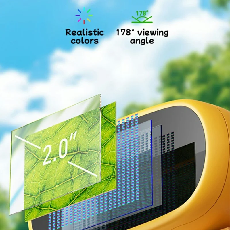 387 2 in 1 1000X Microscope 10X Telescope 2.0 Inch IPS Screen 1080P Camera Kids Science Toy - Yellow