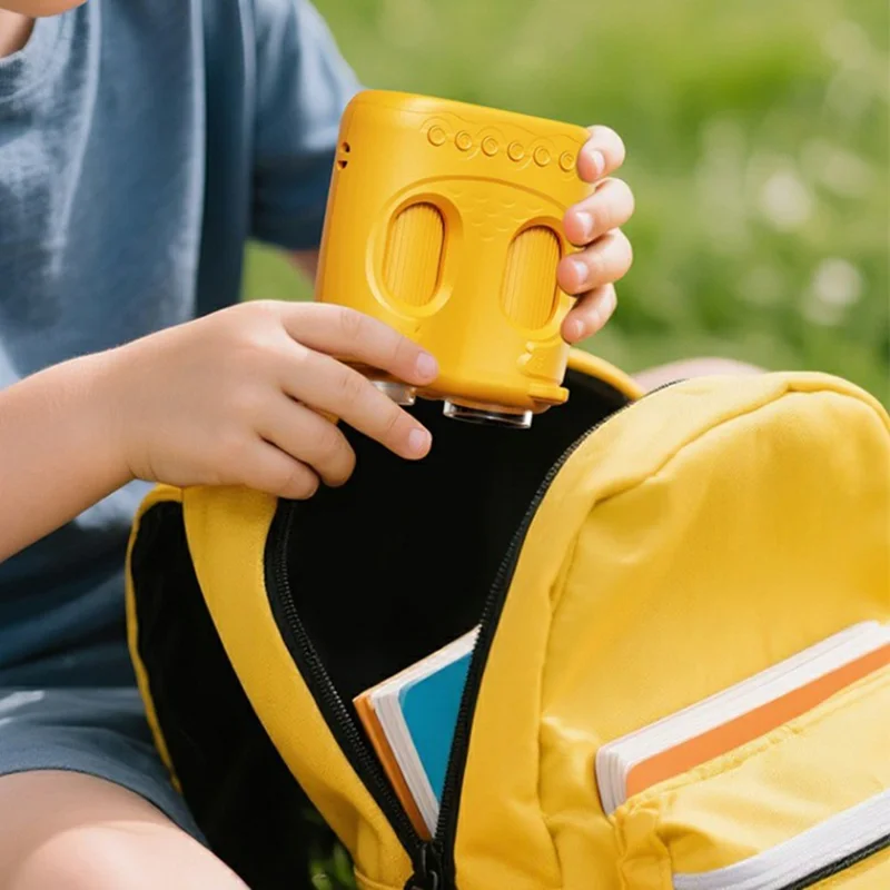 387 2 in 1 1000X Microscope 10X Telescope 2.0 Inch IPS Screen 1080P Camera Kids Science Toy - Yellow