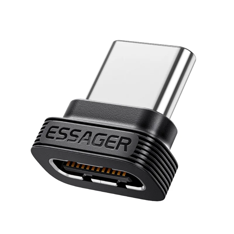 ESSAGER ES-OTG42 TPE Type-C Dustproof Plug All Pins Populated Charging Data Transfer Port Protector - Black