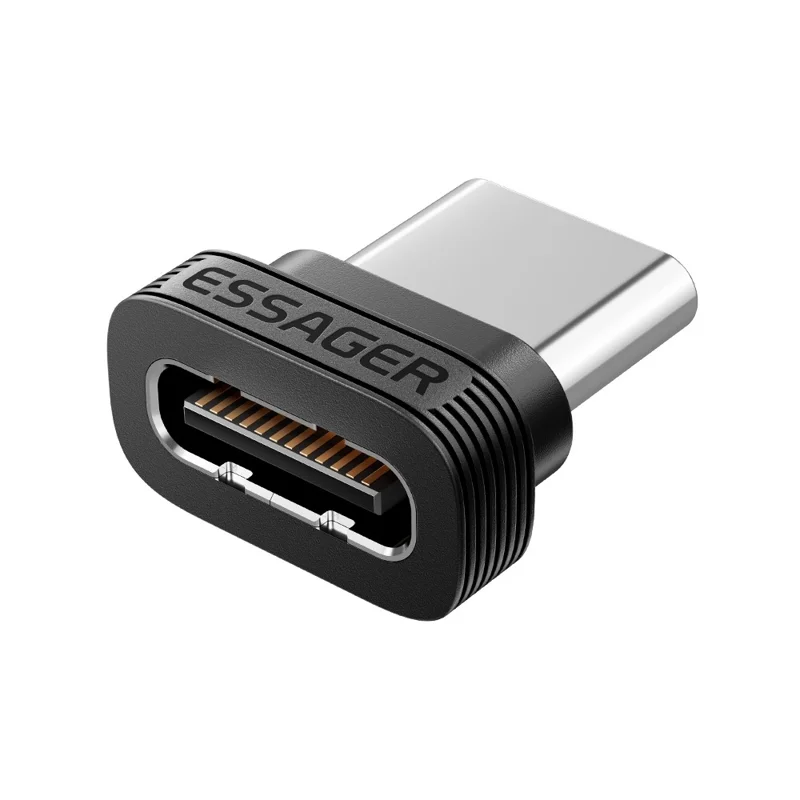 ESSAGER ES-OTG42 TPE Type-C Dustproof Plug All Pins Populated Charging Data Transfer Port Protector - Black