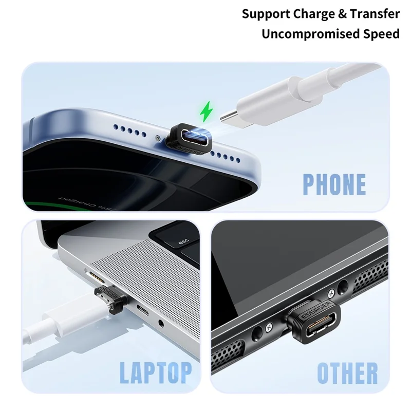 ESSAGER ES-OTG42 TPE Type-C Dustproof Plug All Pins Populated Charging Data Transfer Port Protector - Black