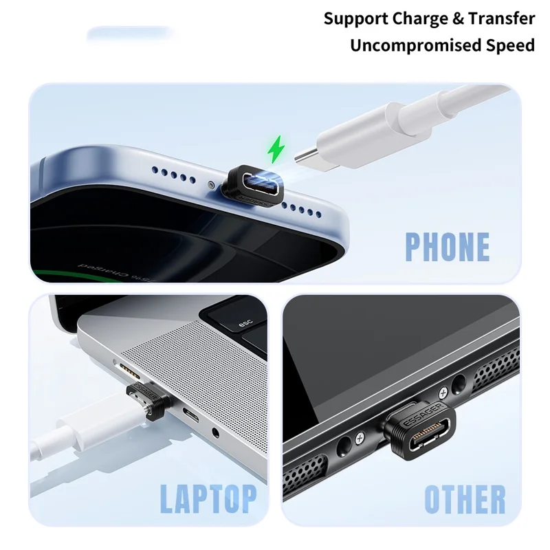 ESSAGER ES-OTG42 5Pcs Type-C Protective Plug TPE Dustproof Protector for USB-C Port Smartphone - Black