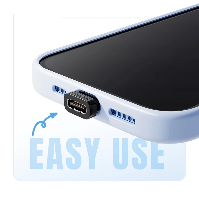 ESSAGER ES-OTG42 5Pcs Type-C Protective Plug TPE Dustproof Protector for USB-C Port Smartphone - Black