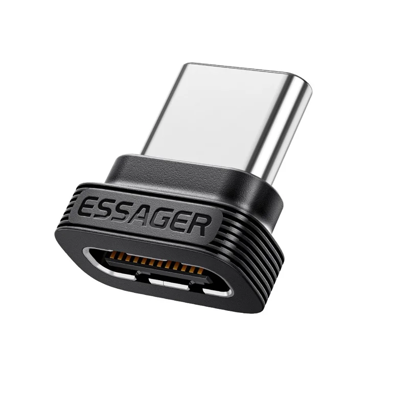 ESSAGER ES-OTG42 5Pcs Type-C Protective Plug TPE Dustproof Protector for USB-C Port Smartphone - Black